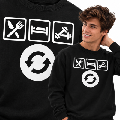 BLUZA NA SIŁOWNIĘ  EAT SLEEP GYM